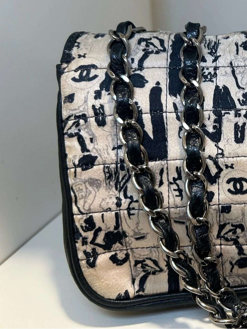 Authentic Vintage Chanel Madamoiselle Choco Bar Scarf bag Limited Edition